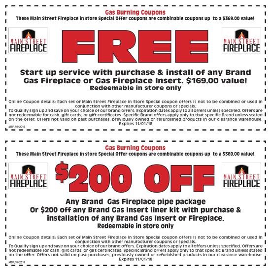 Main Street Fireplace Coupons Main Street Fireplace Fall Sale